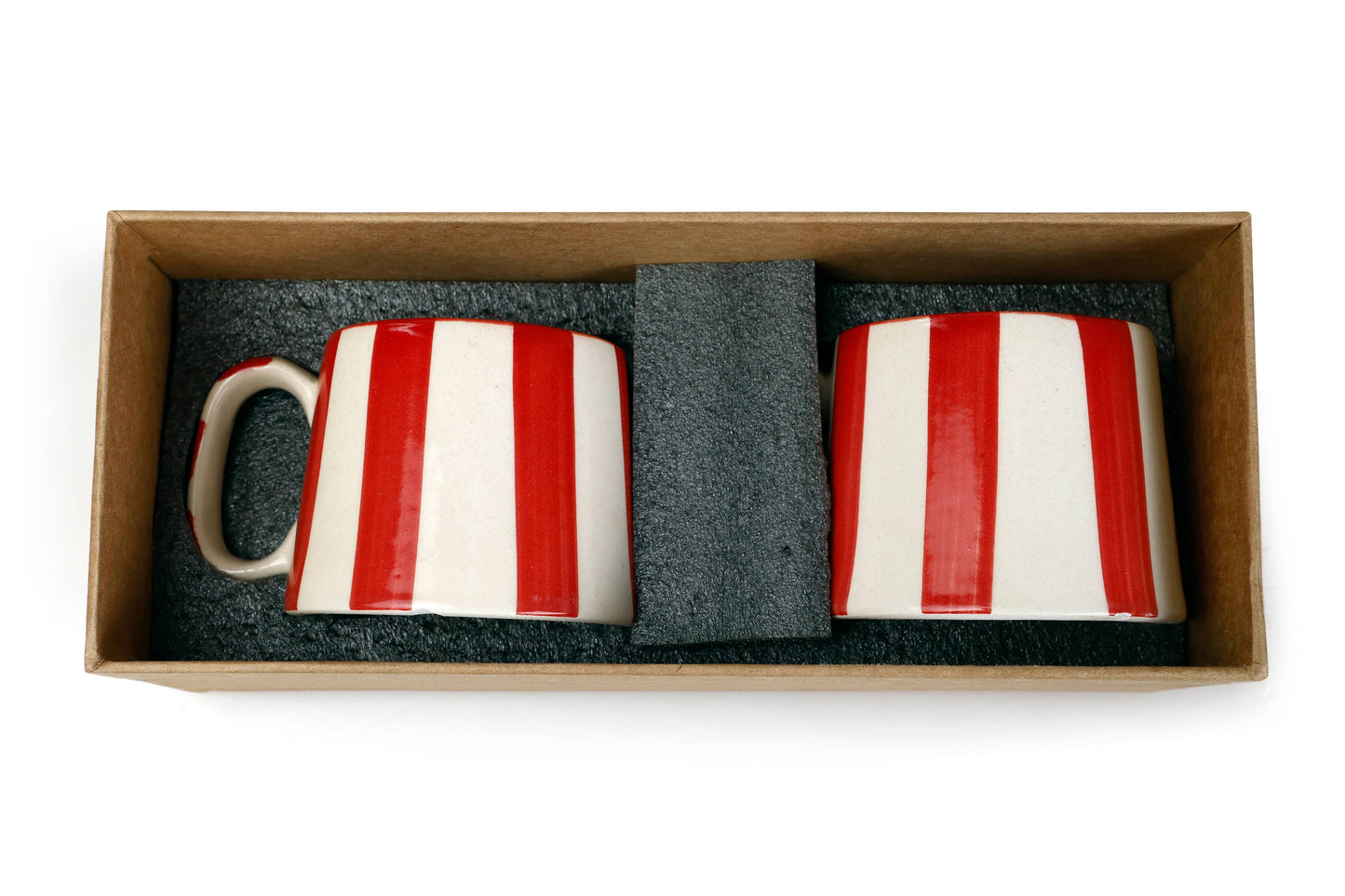 Red Striped Ceramic Mug