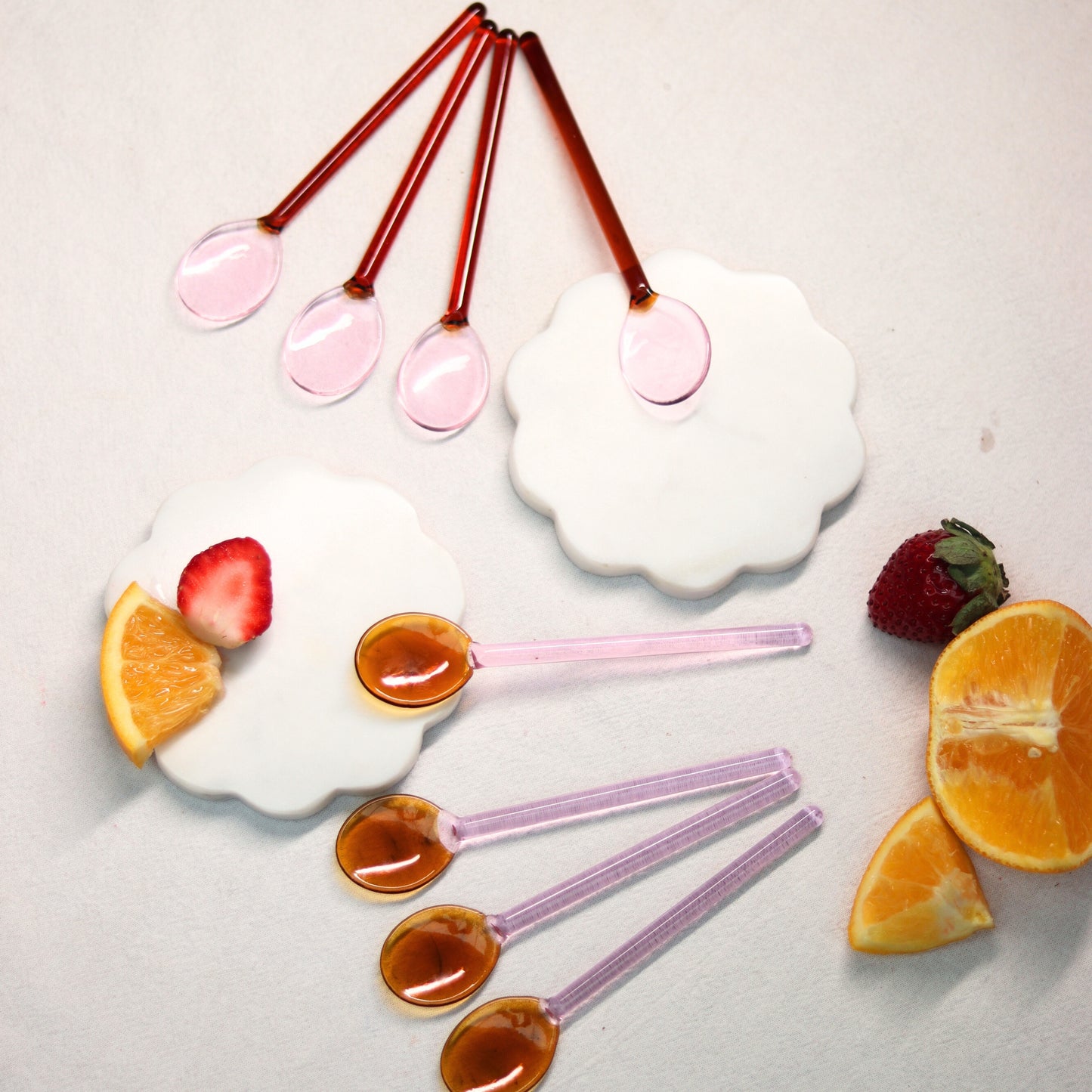 Pretty in Pink Glass Spoons