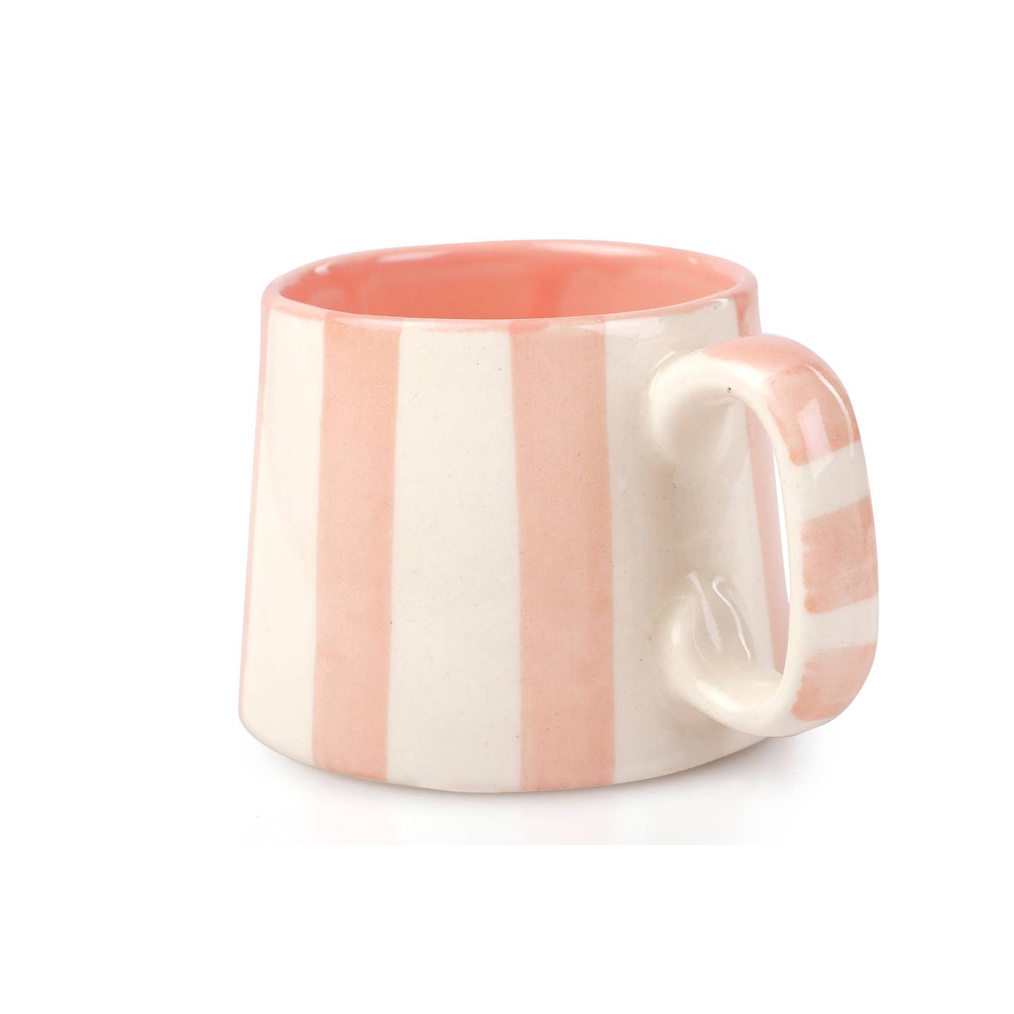 Pink Stripe Ceramic Mug