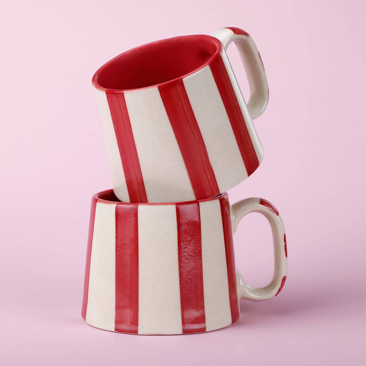 Red Striped Ceramic Mug