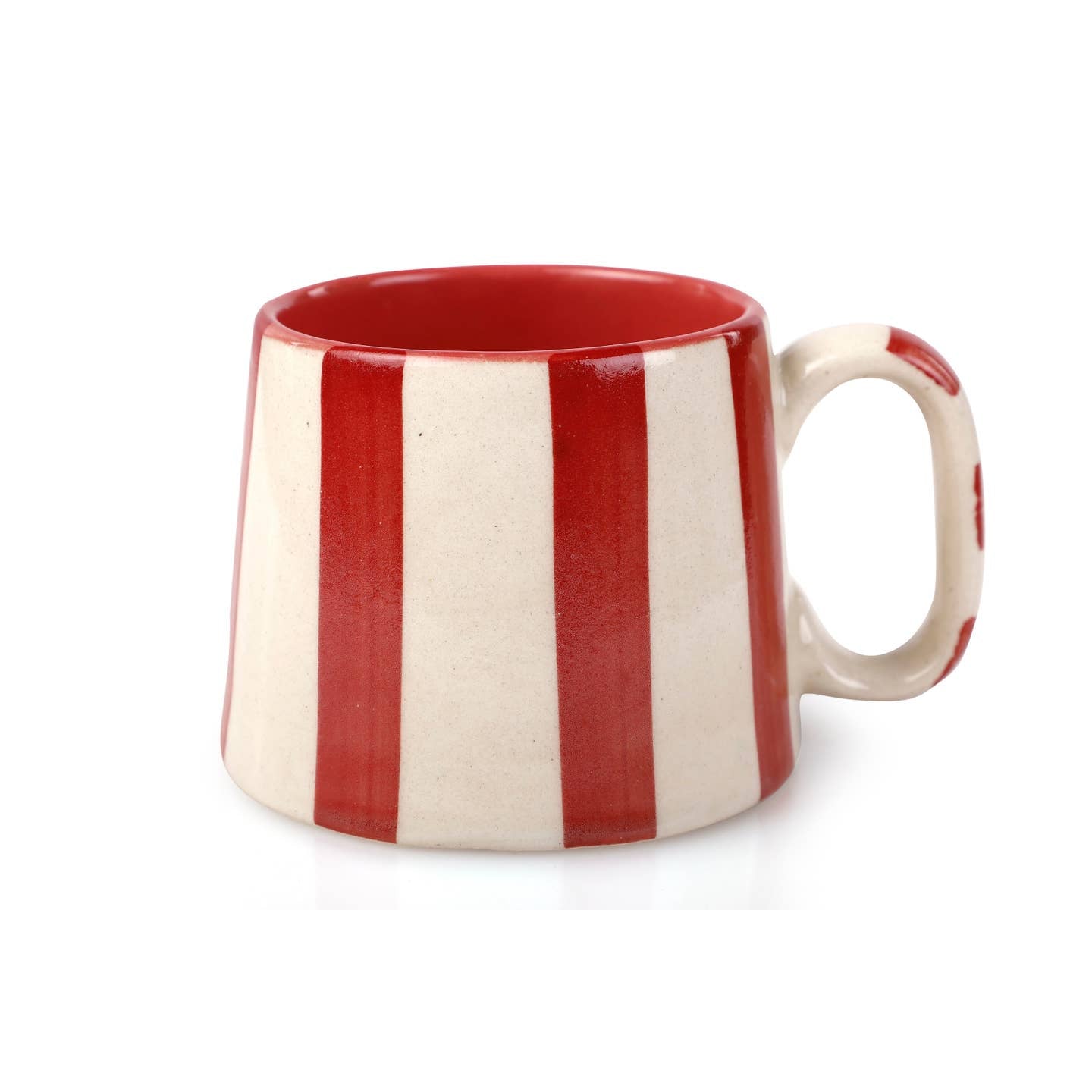 Red Striped Ceramic Mug