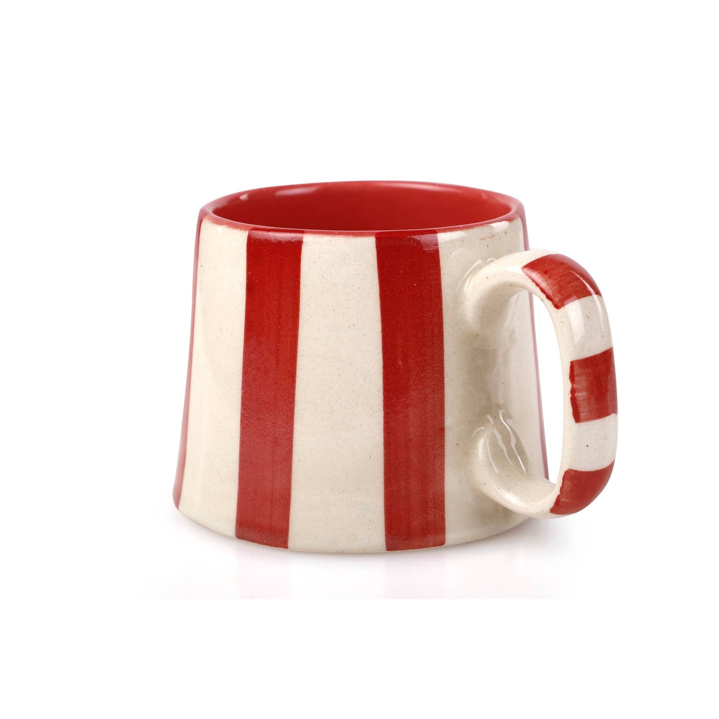 Red Striped Ceramic Mug