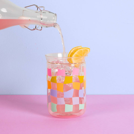 Checker Glass Tumbler