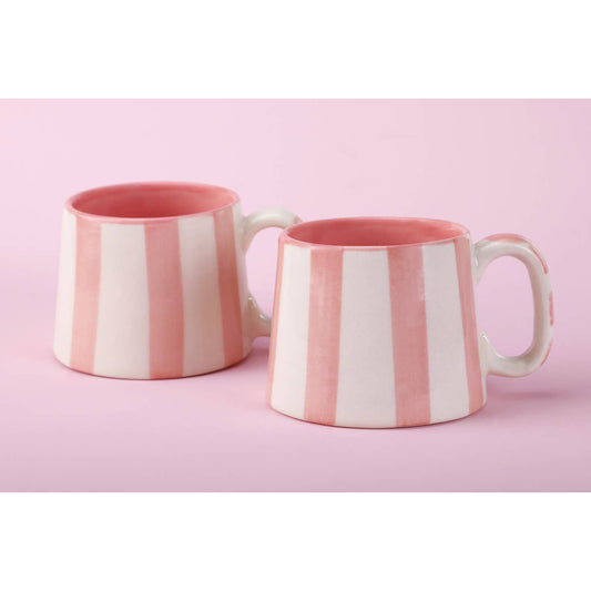 Pink Stripe Ceramic Mug
